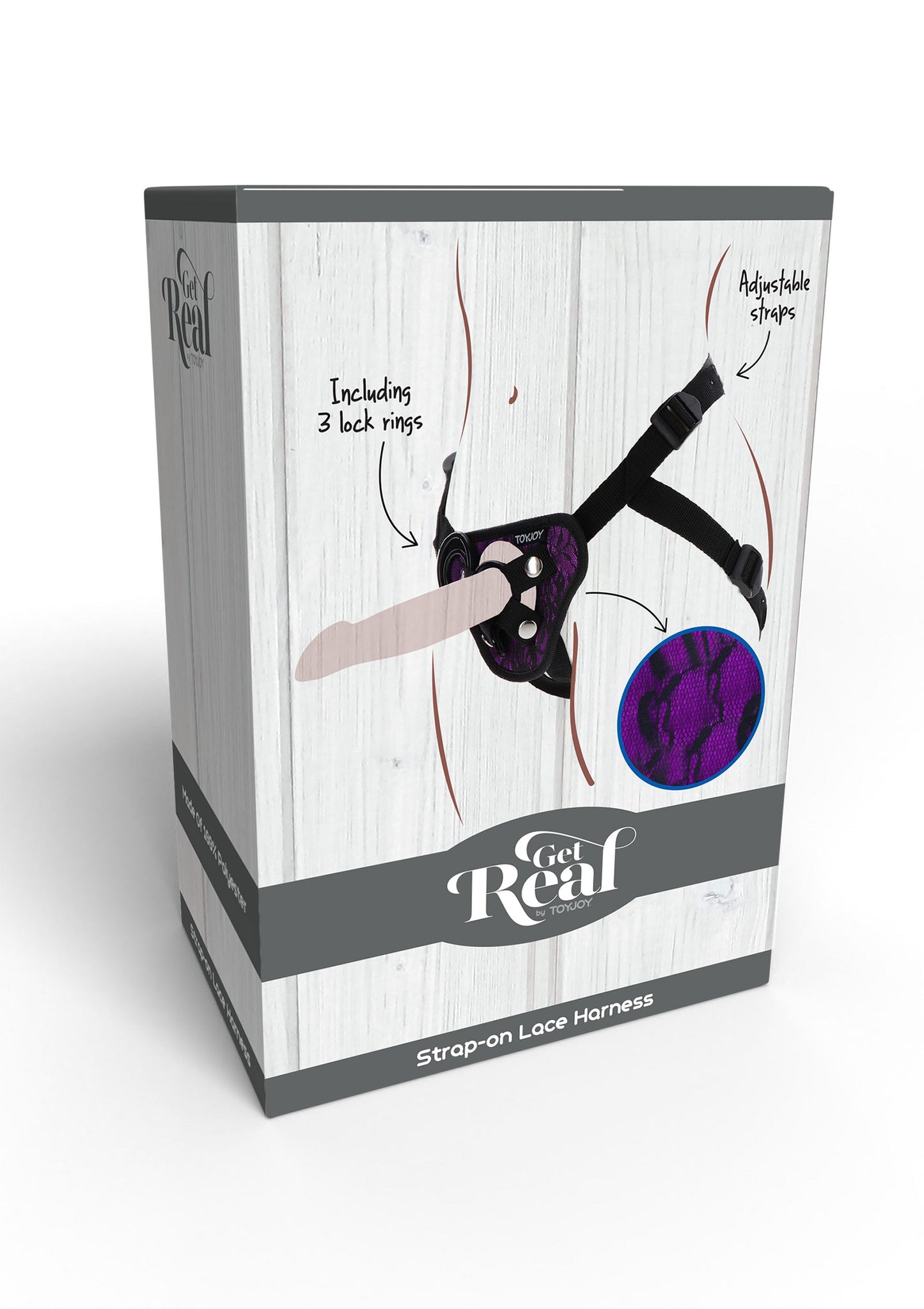 ToyJoy Get Real Strap-On Lace Harness PURPLE - 3