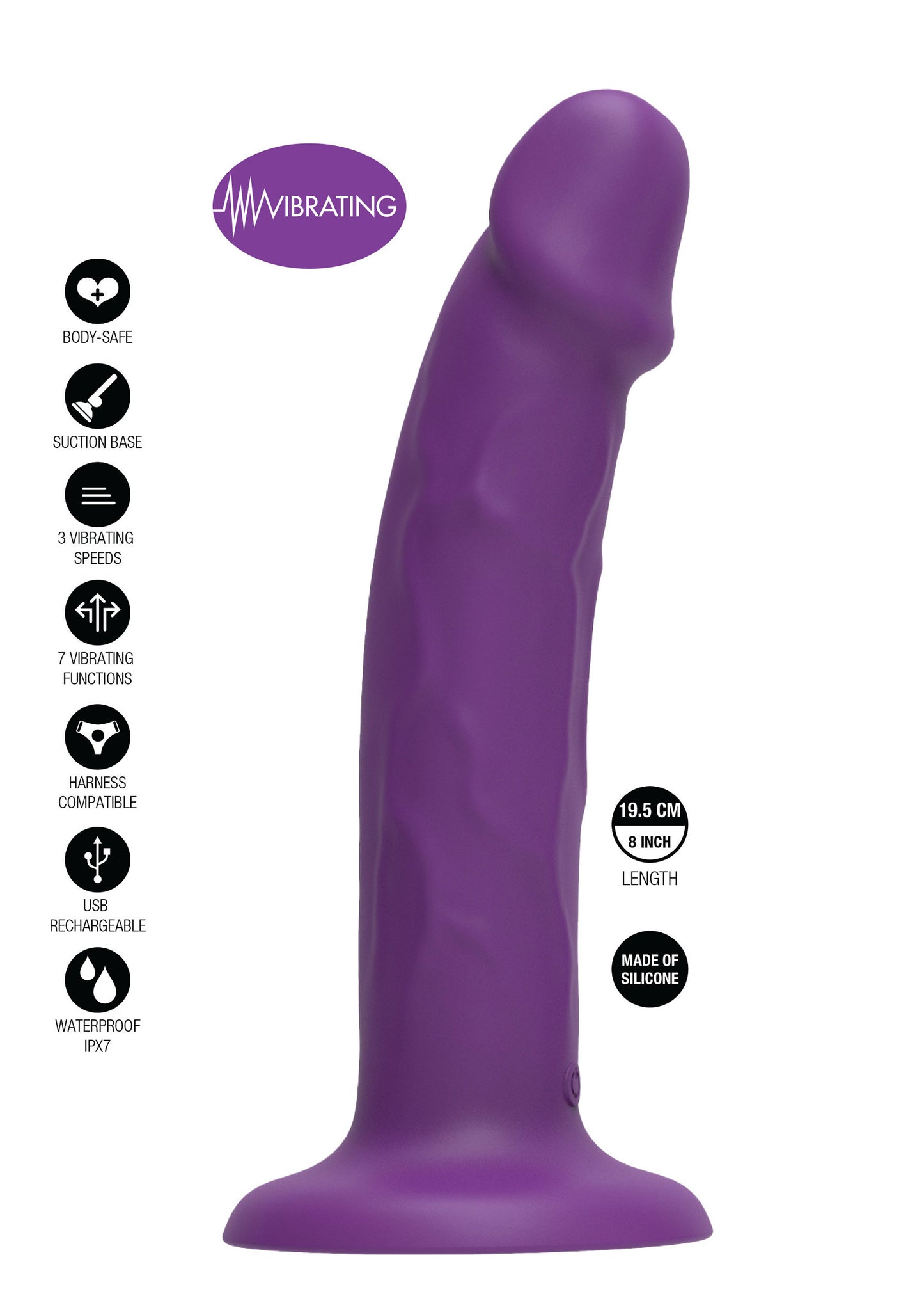 ToyJoy Get Real Vibrating Harness Dong PURPLE - 3