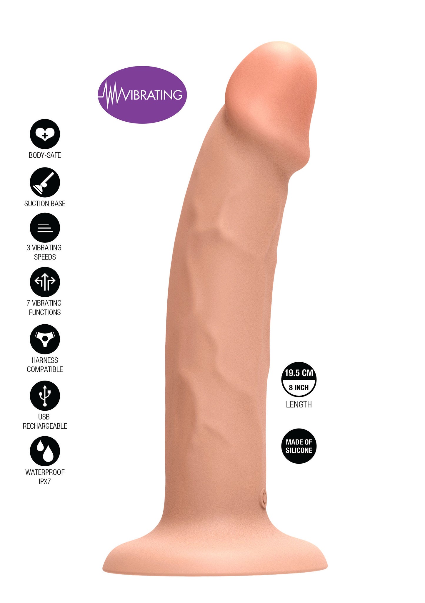 ToyJoy Get Real Vibrating Harness Dong SKIN - 5