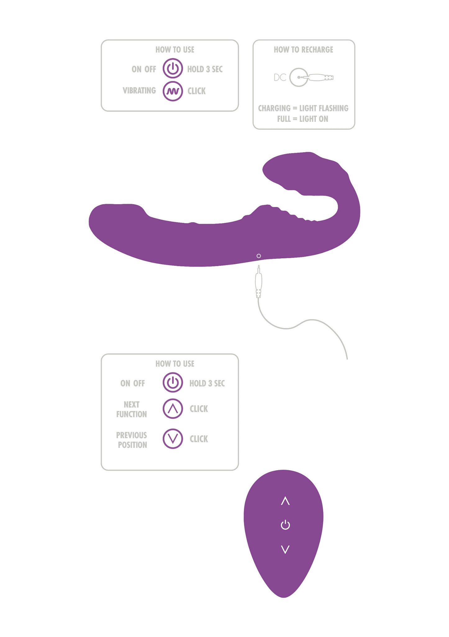 Toyjoy Designer Edition Nymphea Vibrating Strap-On PURPLE - 8