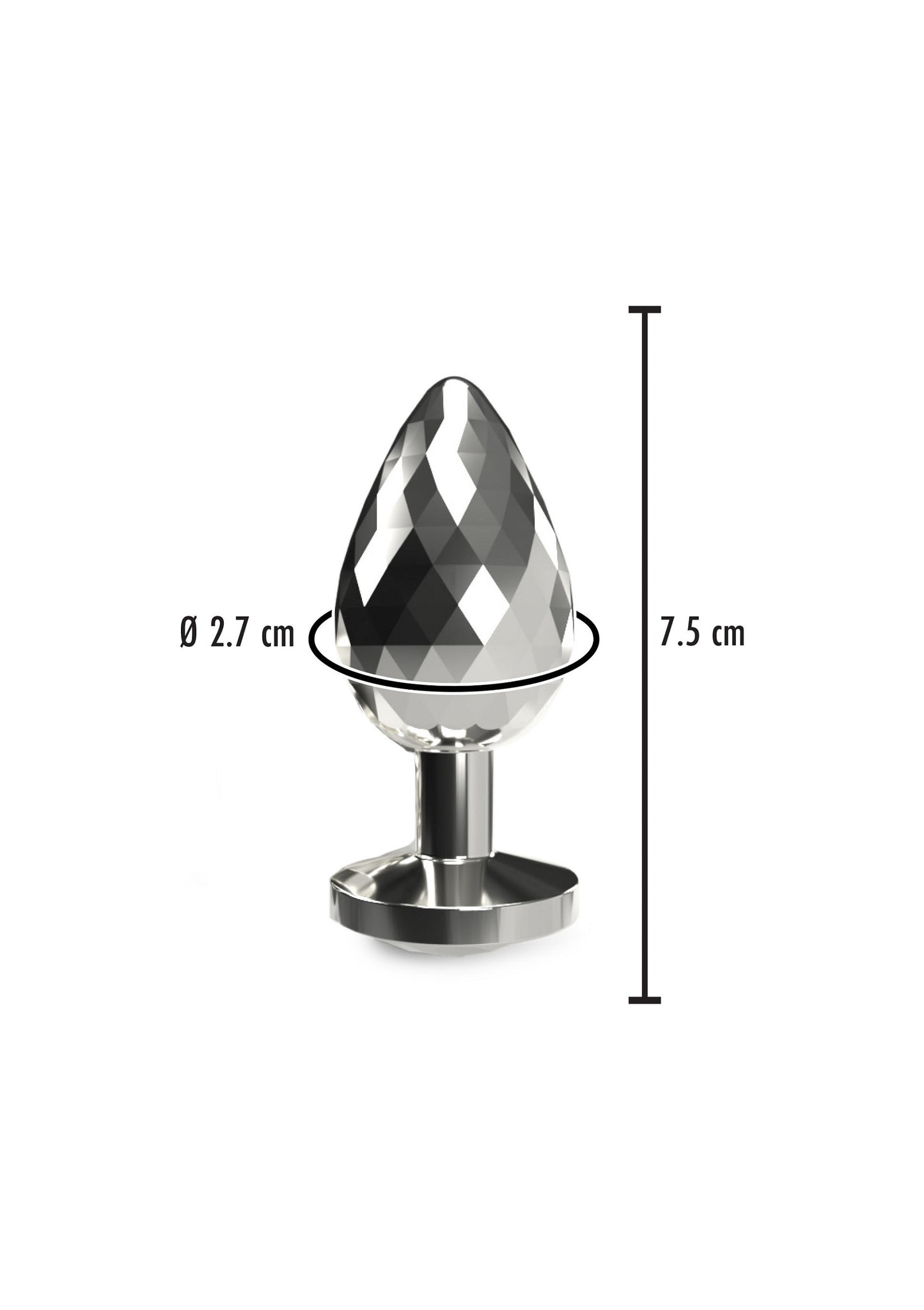 ToyJoy Anal Play Disco Diamond Plug Small SILVER - 2