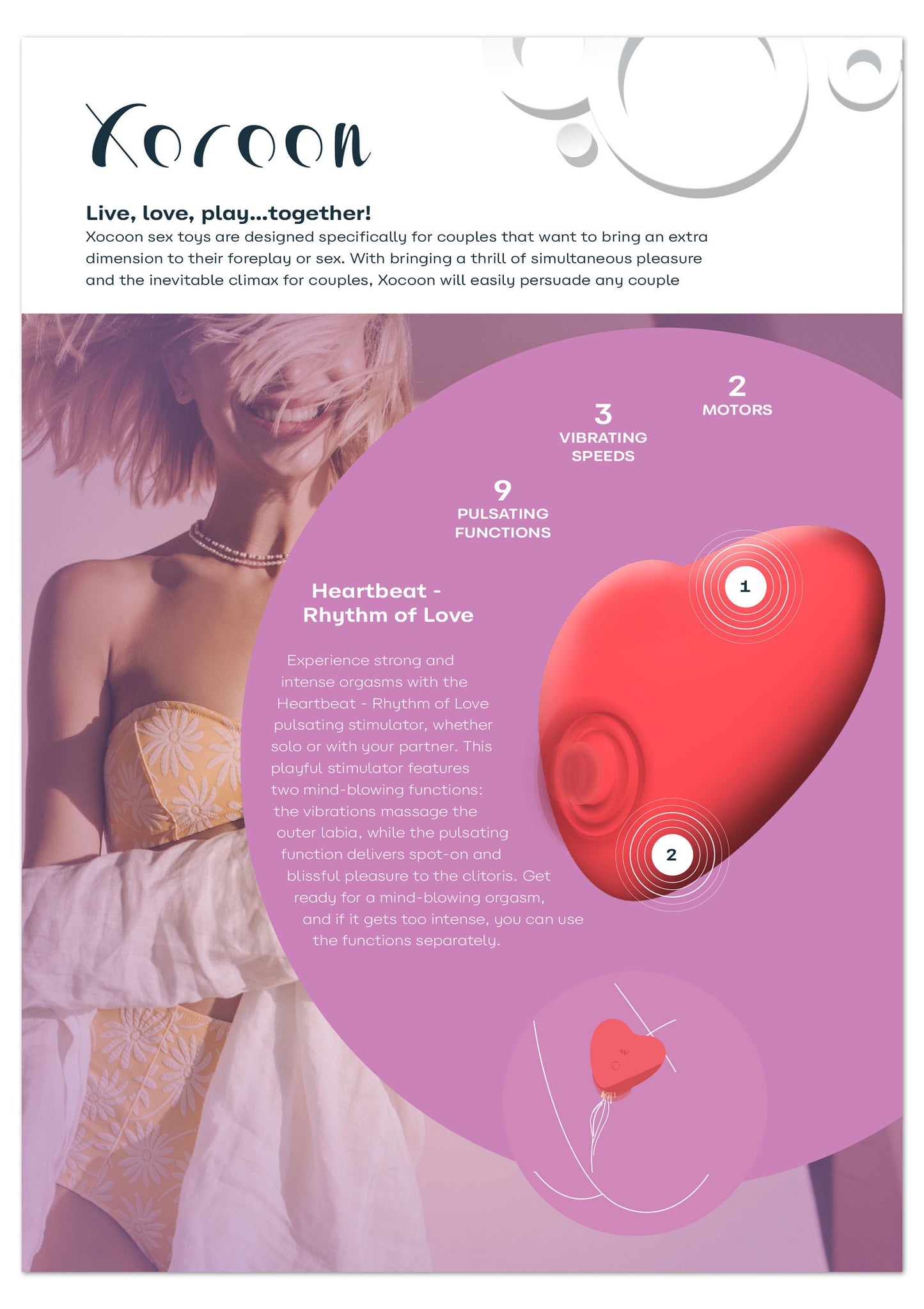 Xocoon Heartbeat Pulsating Stimulator Retail Shelf Pack RED - 5