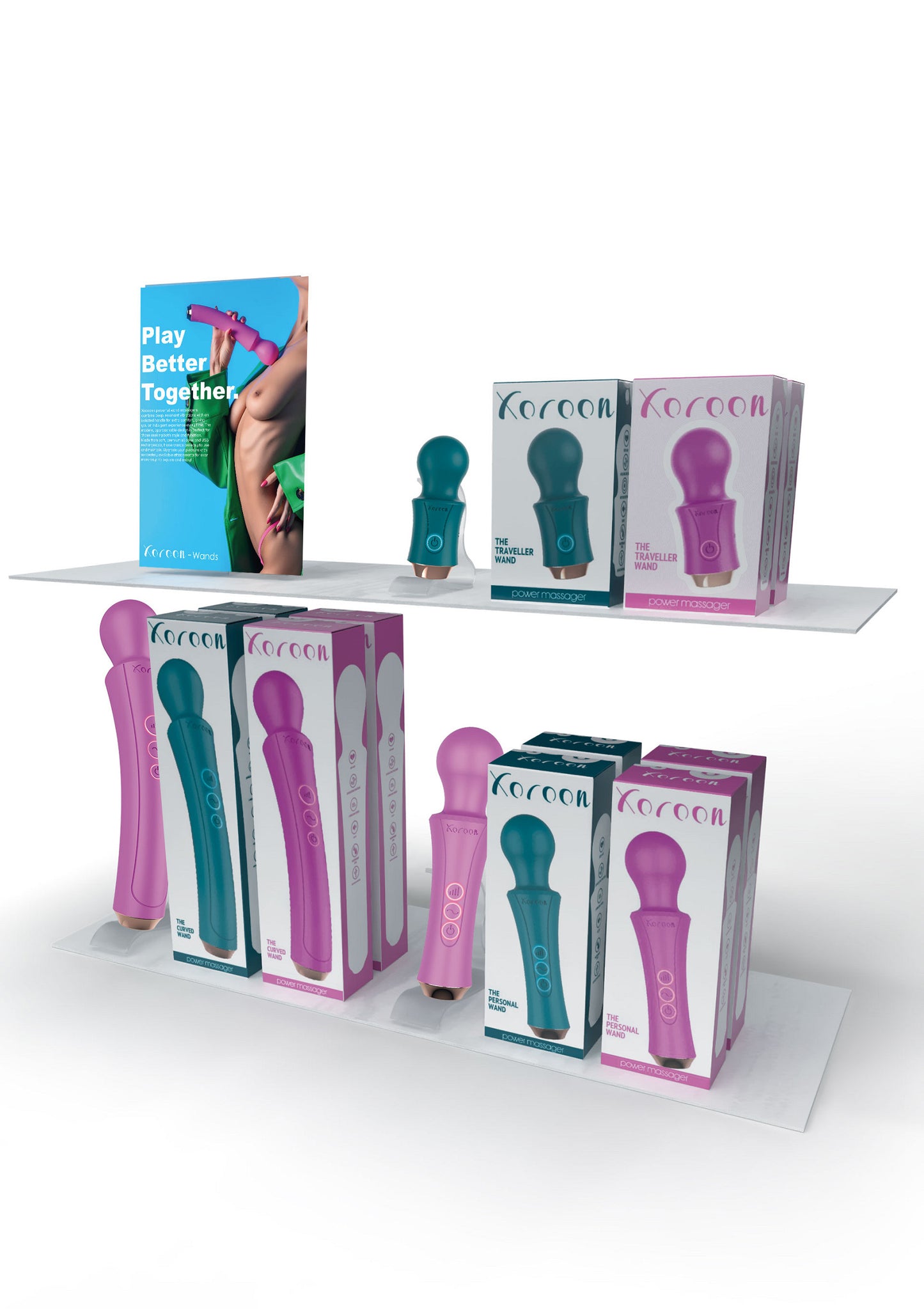 Xocoon Massage Wands Retail Shelf Pack MULTICOLOR - 1
