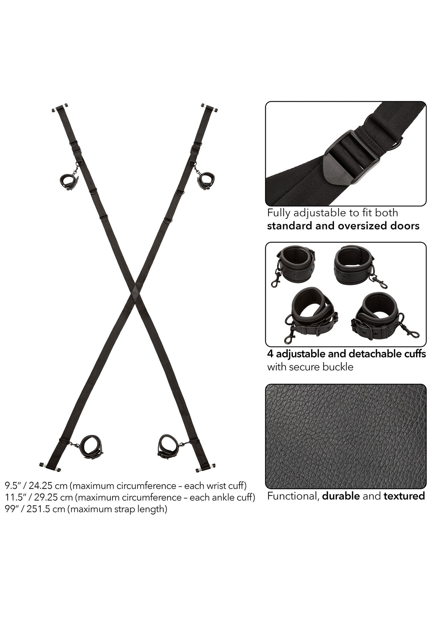 CalExotics Nocturnal Over The Door Cross BLACK - 4