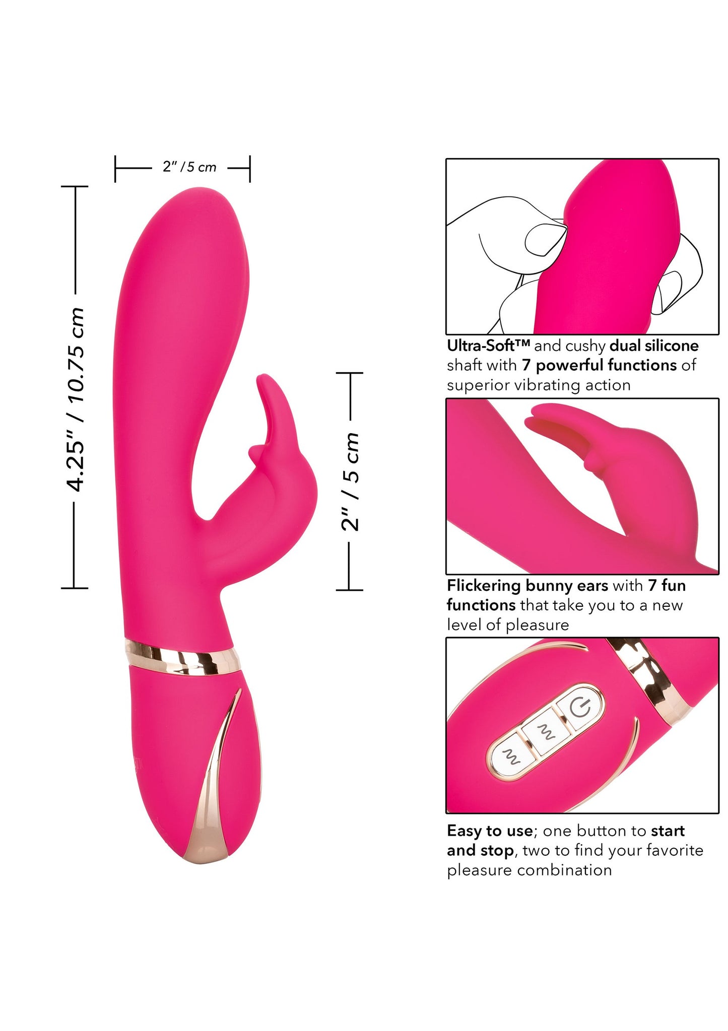 CalExotics Jack Rabbit Signature Silicone Ultra-Soft Rabbit PINK - 6