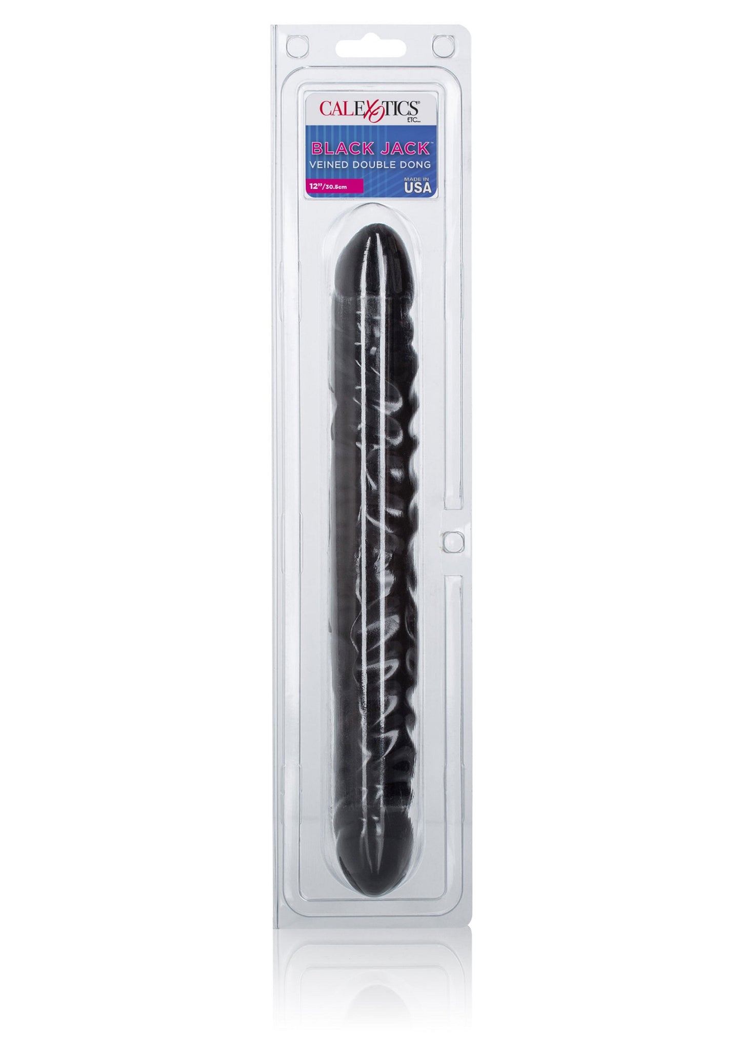 CalExotics Veined Double Dong 12'/30.5 cm BLACK - 2
