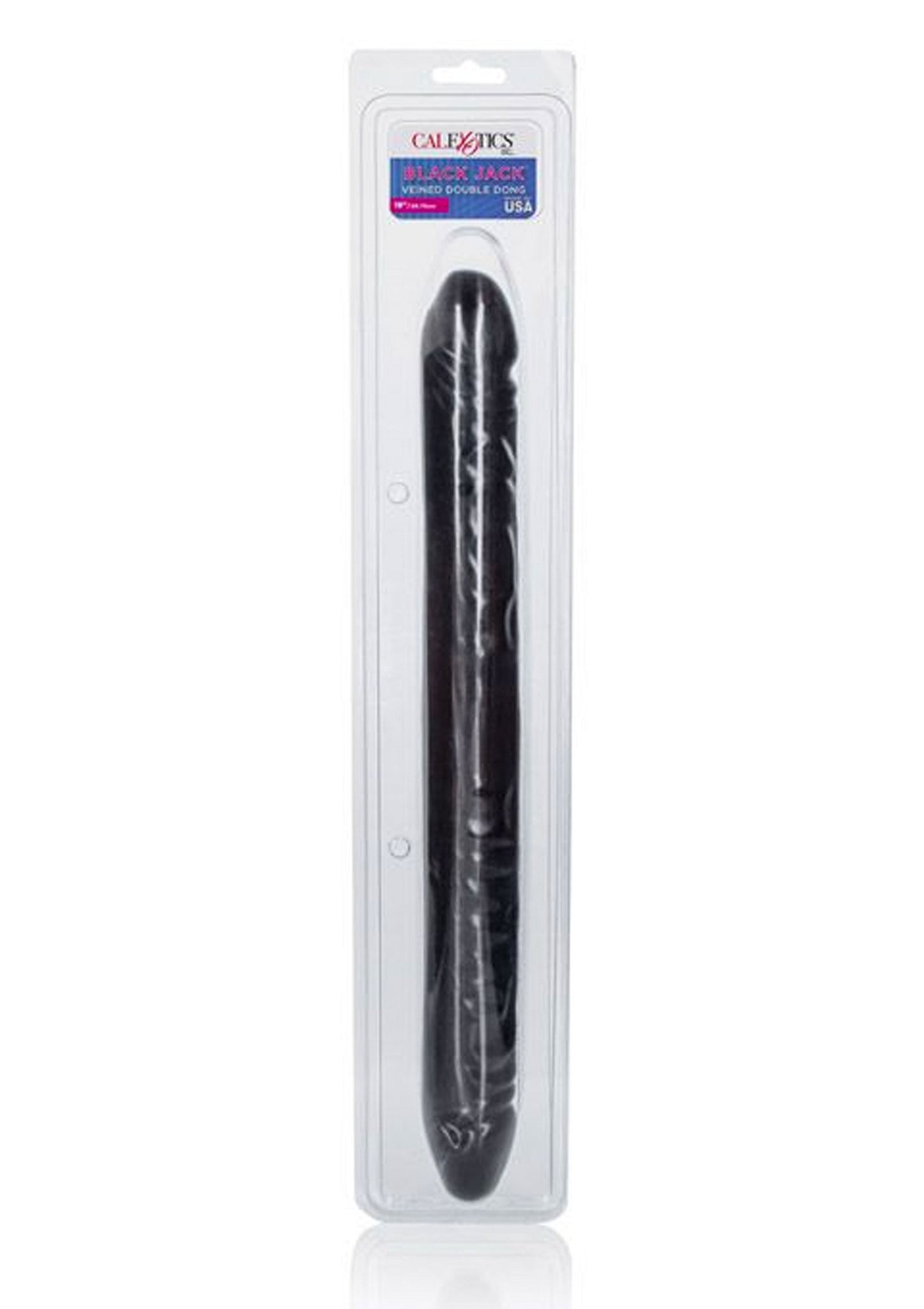 CalExotics Veined Double Dong 18'/45.75 cm BLACK - 2