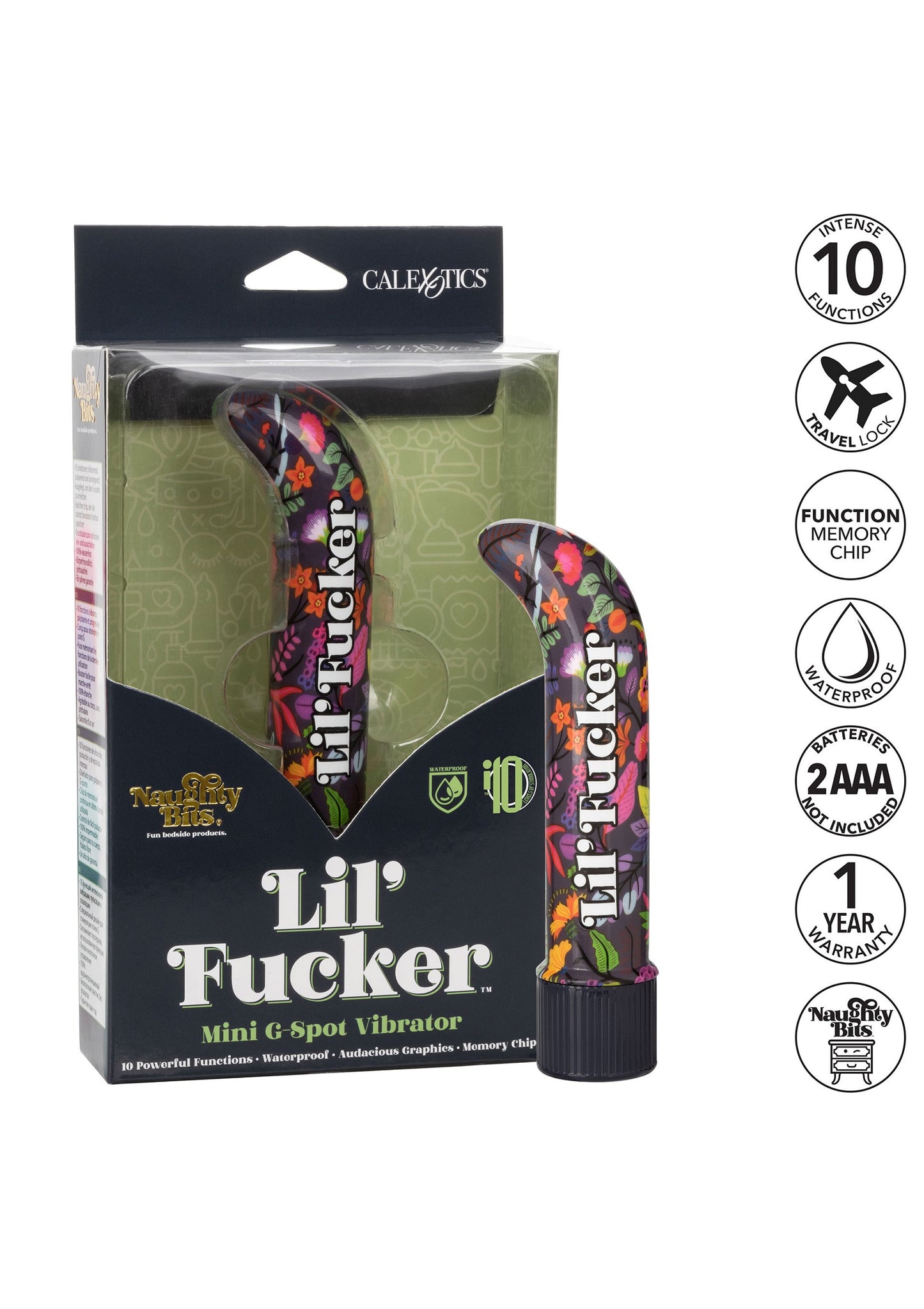 CalExotics Naughty Bits Lil' Fucker Mini G-Spot Vibrator MULTICOLOR - 4