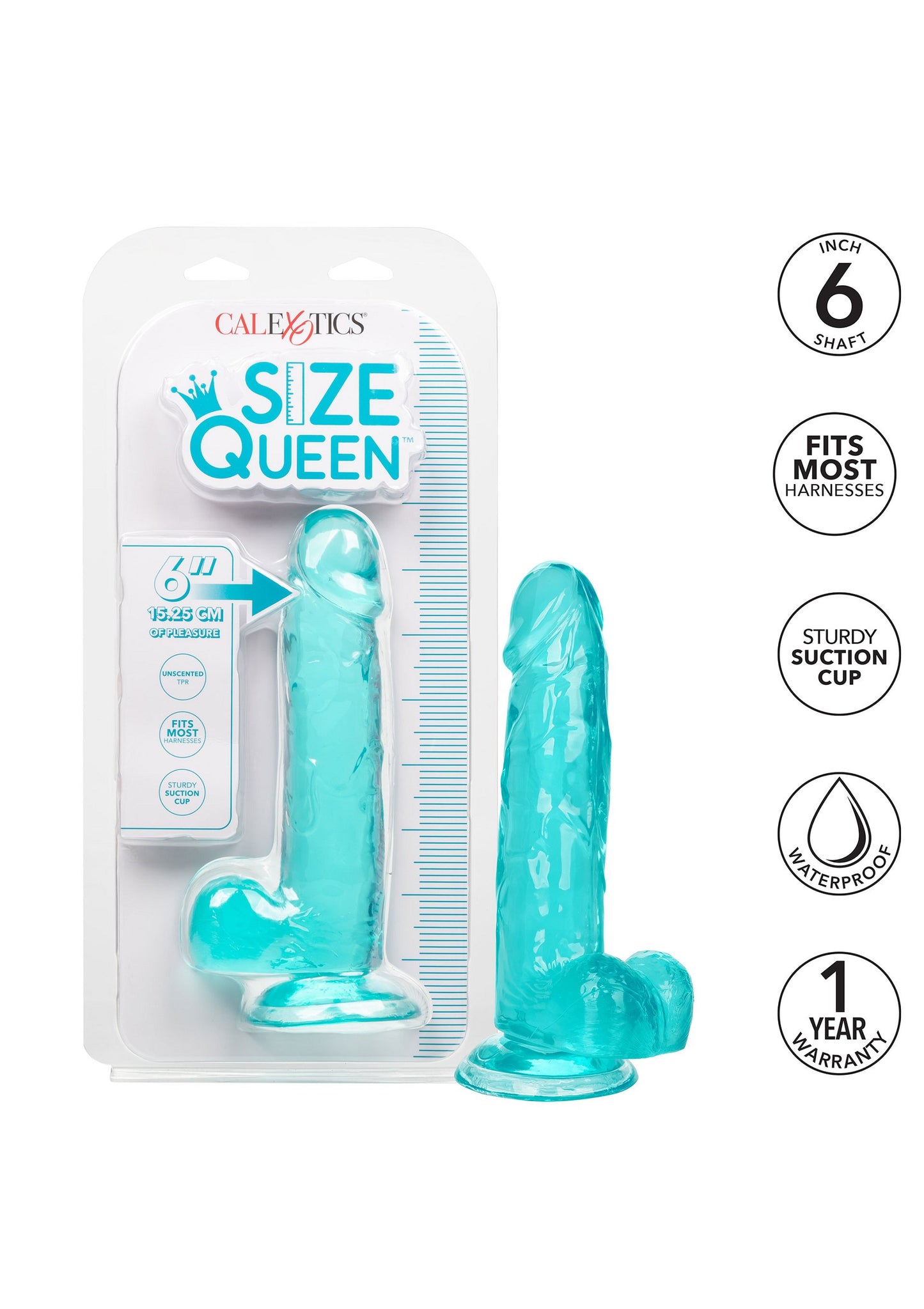 CalExotics Size Queen 6'/15.25 cm BLUE - 8