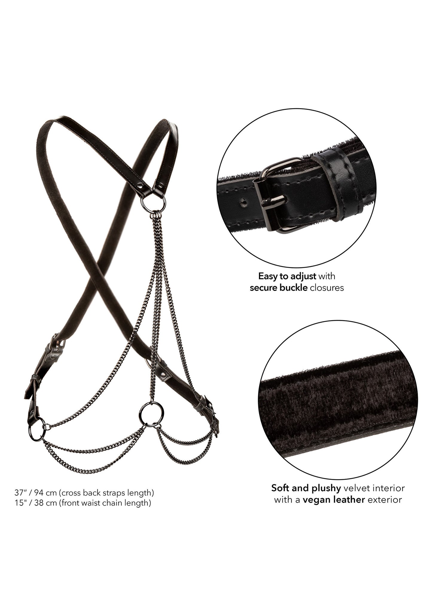 CalExotics Euphoria Collection Multi Chain Harness BLACK - 3