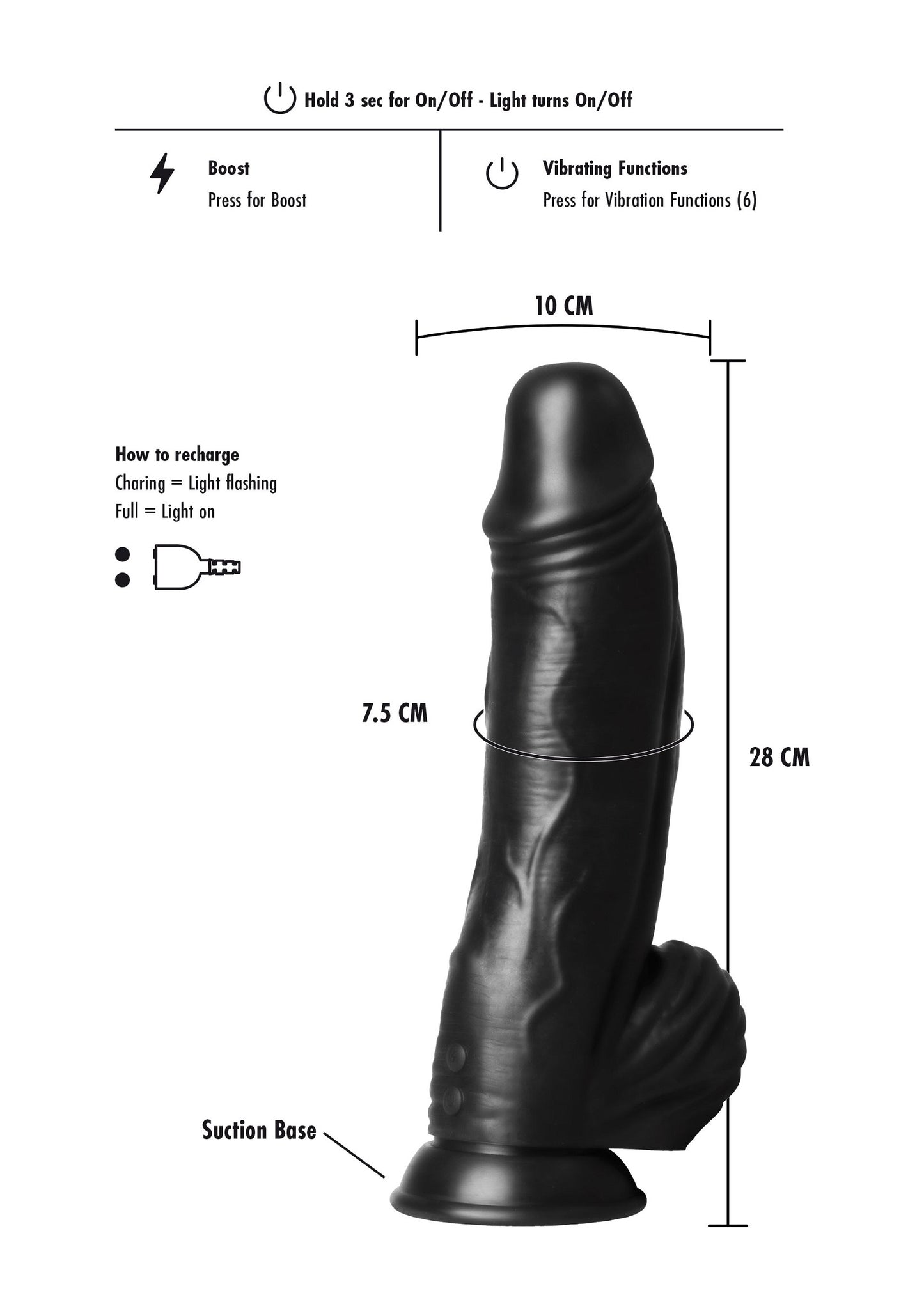 Hidden Desire Extreme Vibrating Demon Monster Dildo BLACK - 2