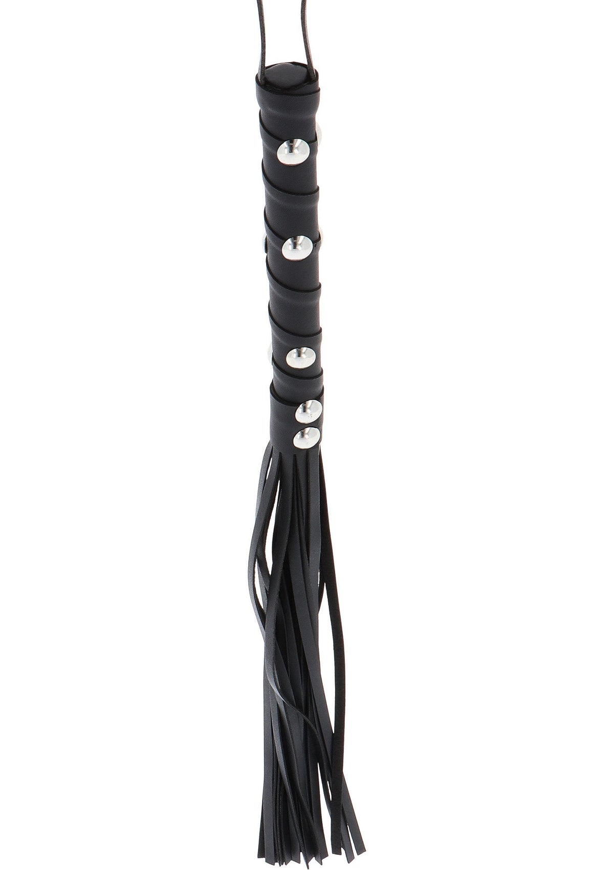 Short Studded Flogger Whip BLACK - 3