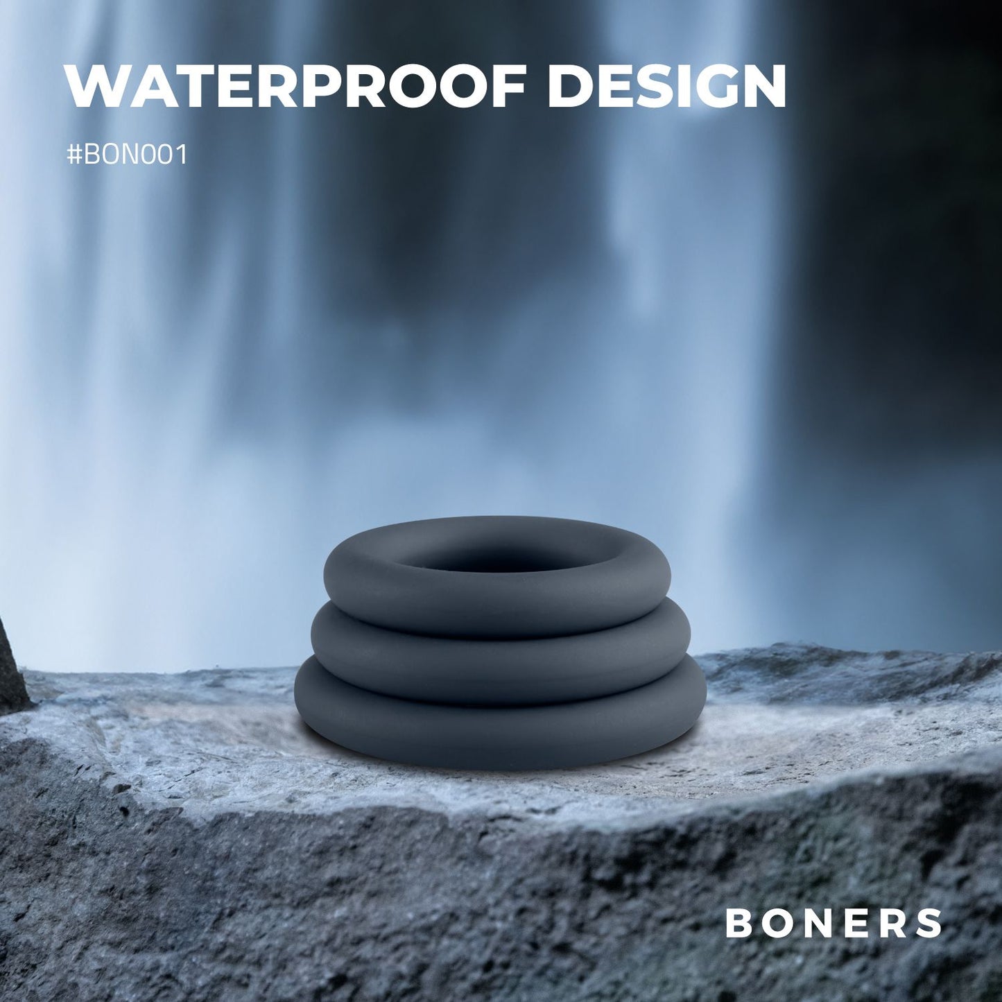 Boners 3-Delige Cockringen Set - Grijs - 0