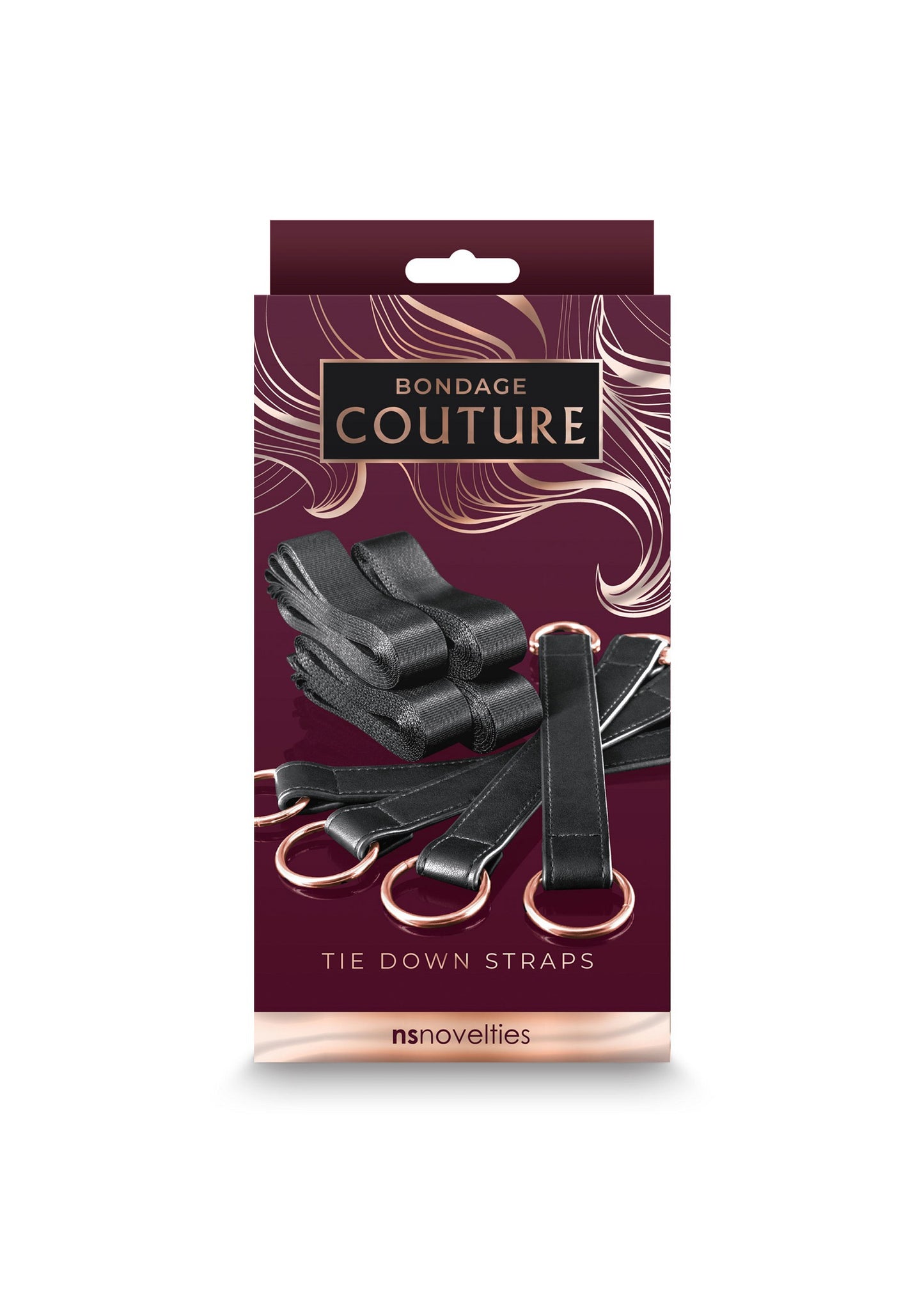 NS Novelties Bondage Couture Tie Down Straps BLACK - 1