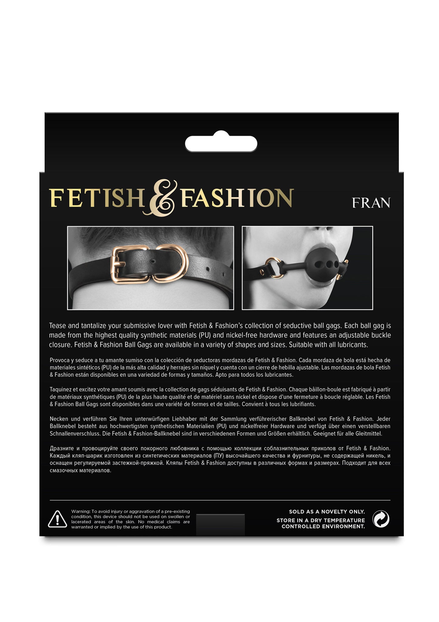 NS Novelties Fetish & Fashion Fran Gag BLACK - 1