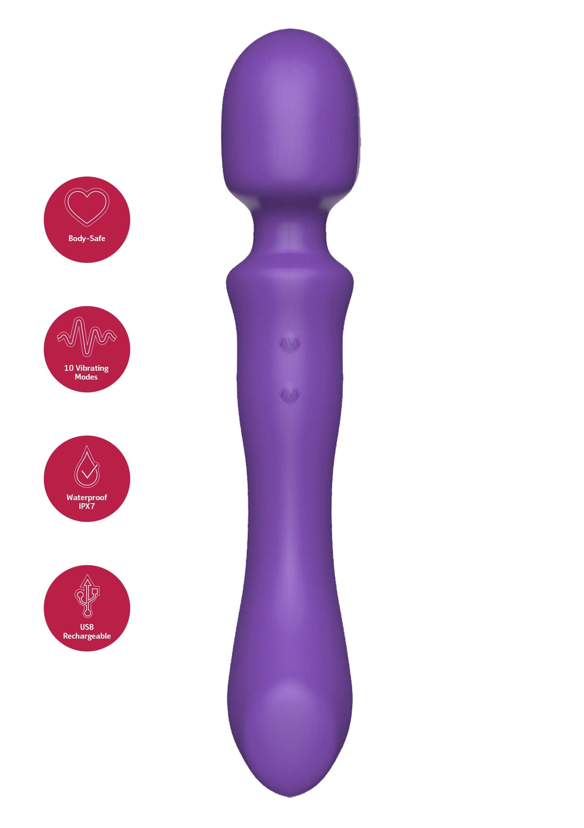 Dual-Sided Massaging Vibrating Wand PURPLE - 4