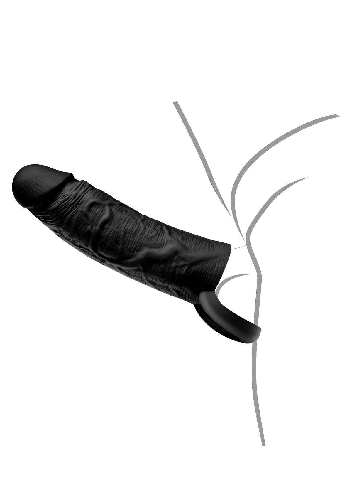Penis Sleeve Liquid Silicone Ring 15 cm BLACK - 5