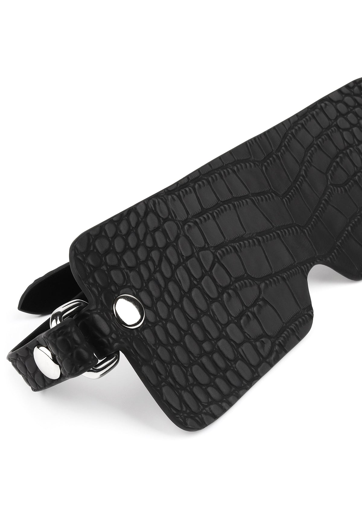 Croc-Embossed Blindfold BLACK - 6