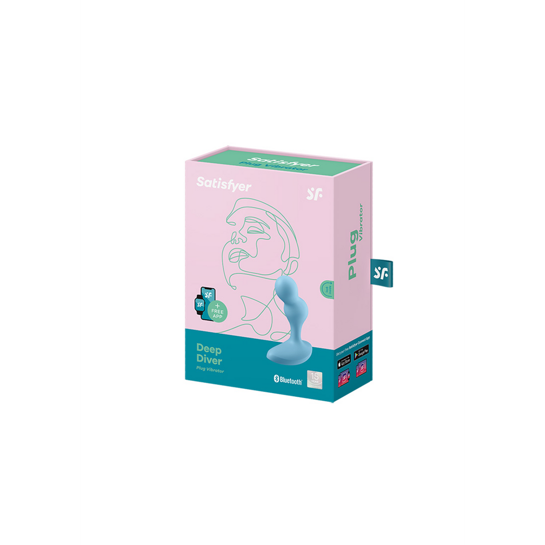 Diepe Duiker - Vibrerende Anale Plug - Lichtblauw Blau - 0