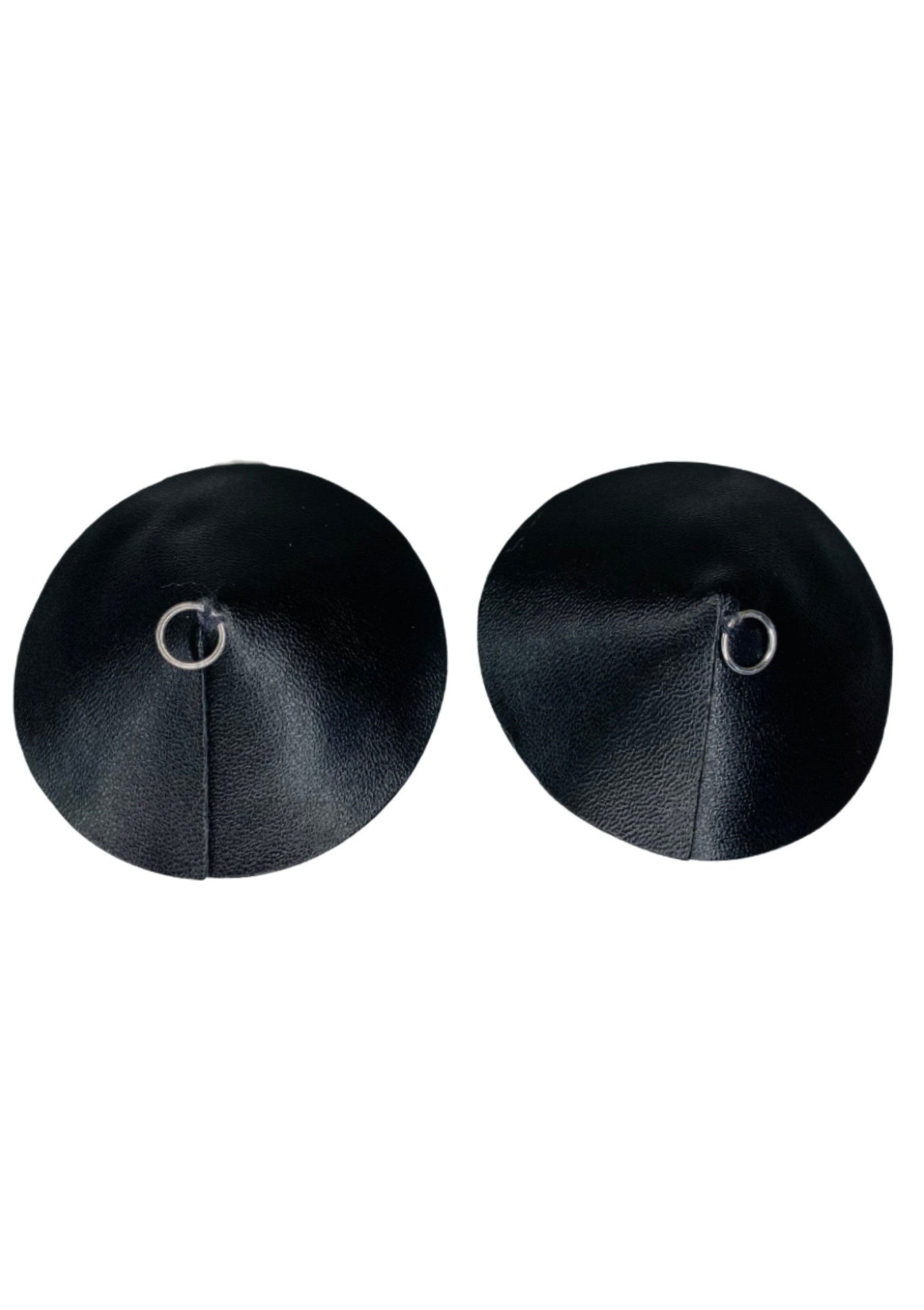 PU Leather Nipple Covers Ring SILVER O/S - 8