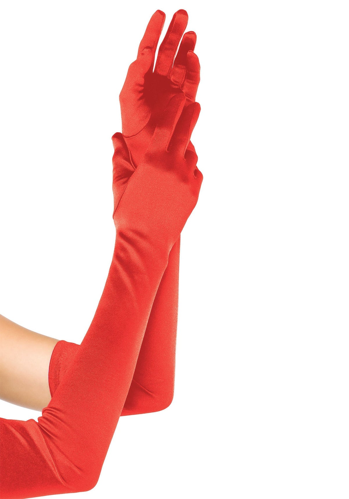 Extra Long Satin Gloves RED O/S - 0