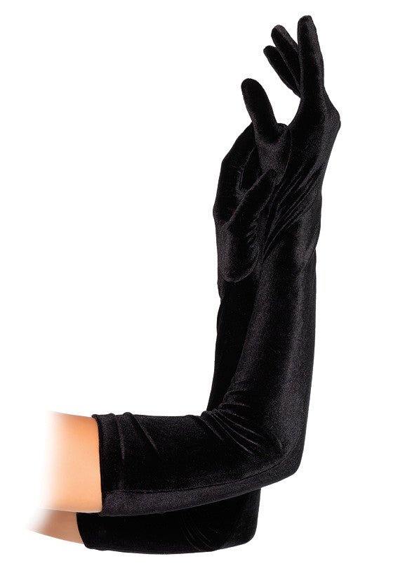 Velvet Opera Length Gloves BLACK O/S - 0