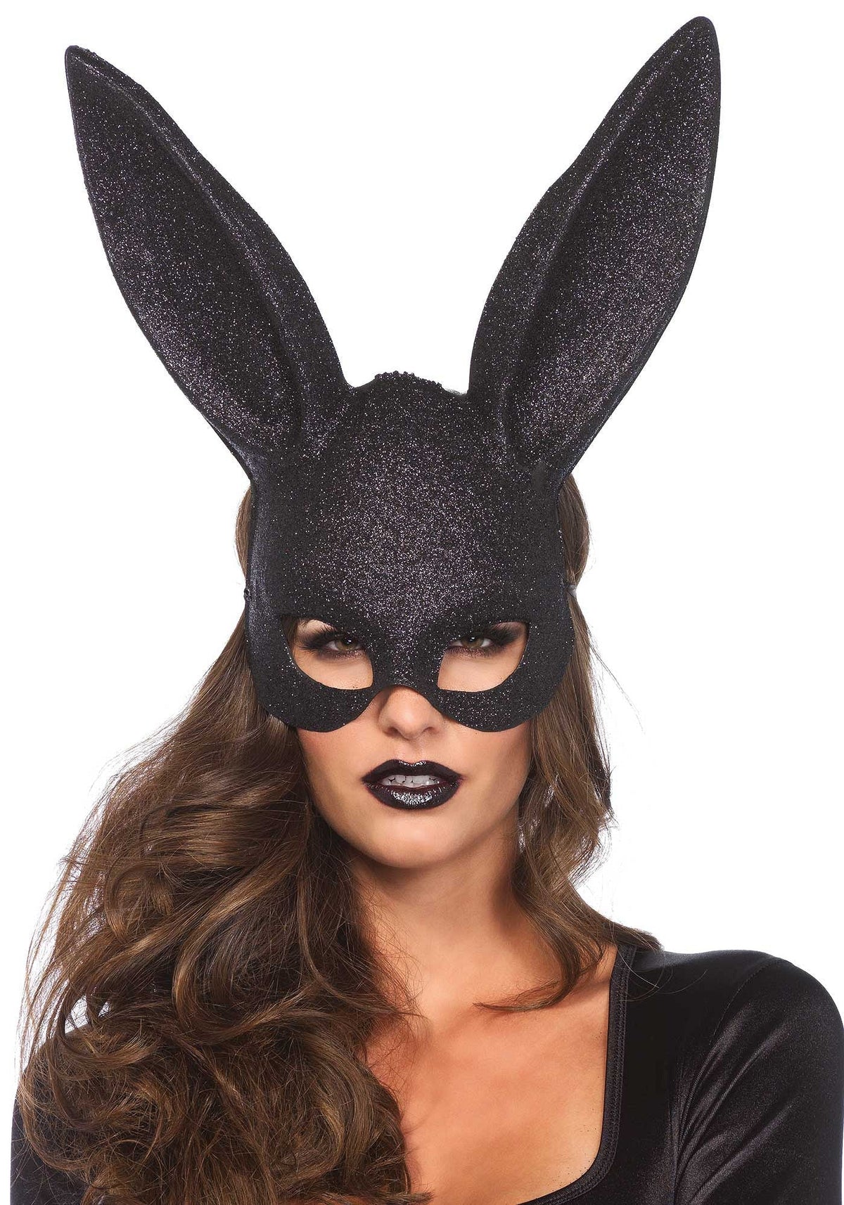 Glitter Masquerade Rabbit Mask BLACK O/S - 0