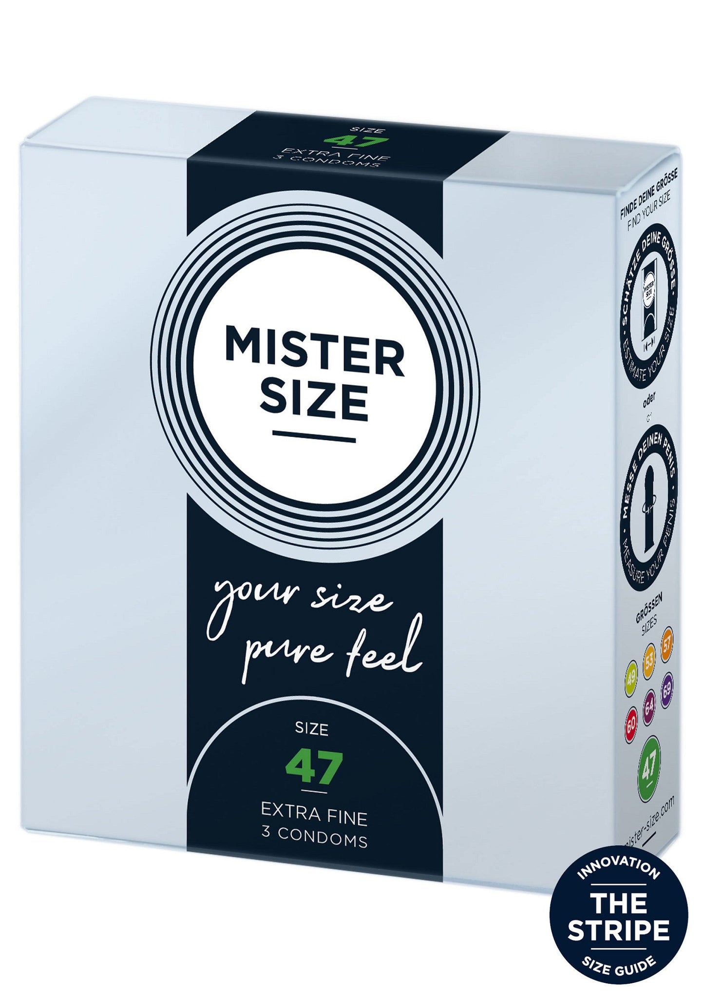 Mister Size Condoms 47 mm 3 pcs NATUREL - 0