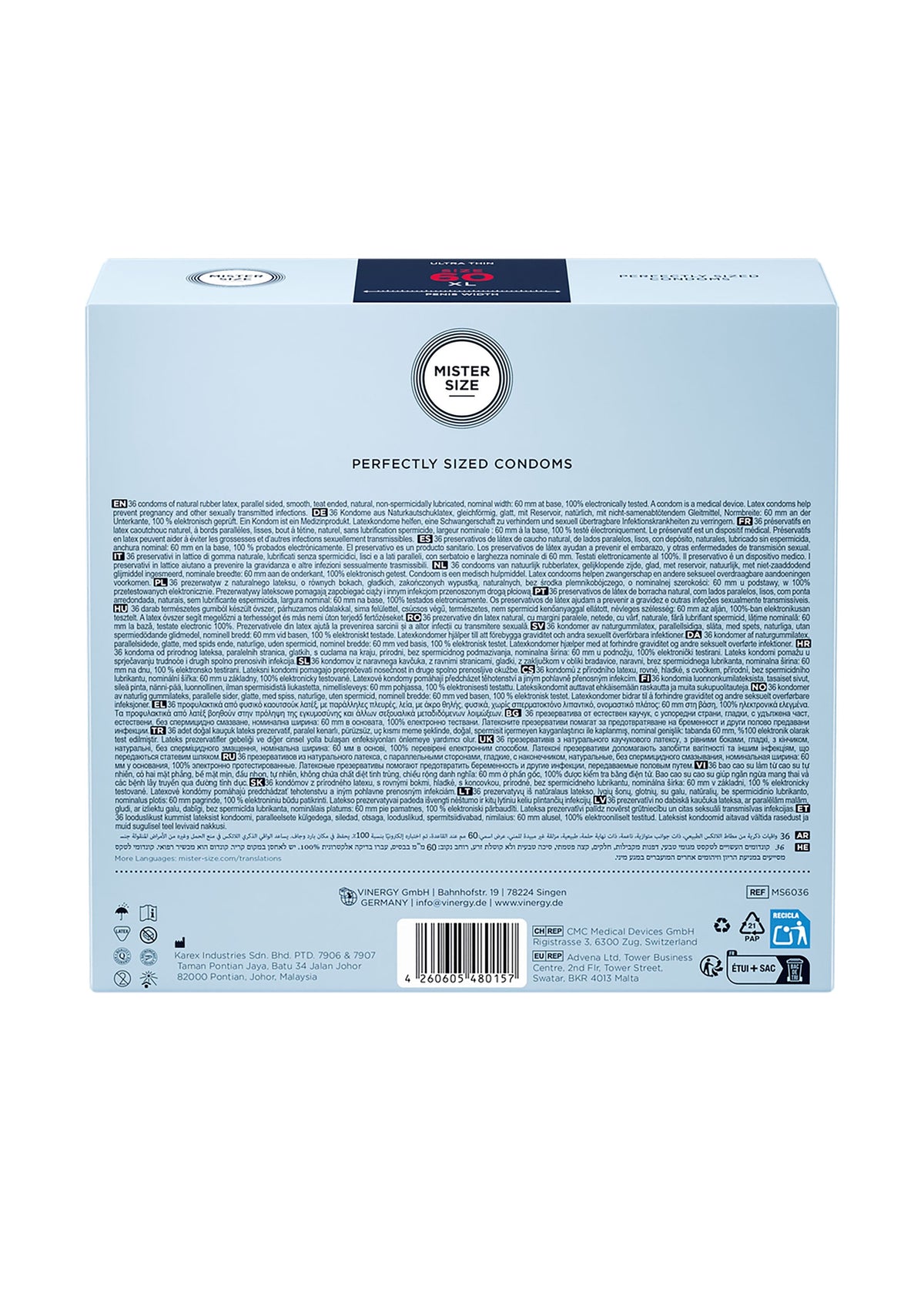 MISTER SIZE 60mm Condoms 36pcs NATUREL - 3