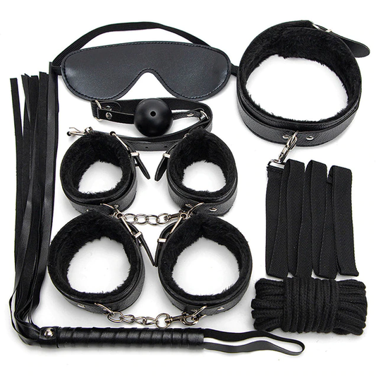 Zwarte luxe bondage set