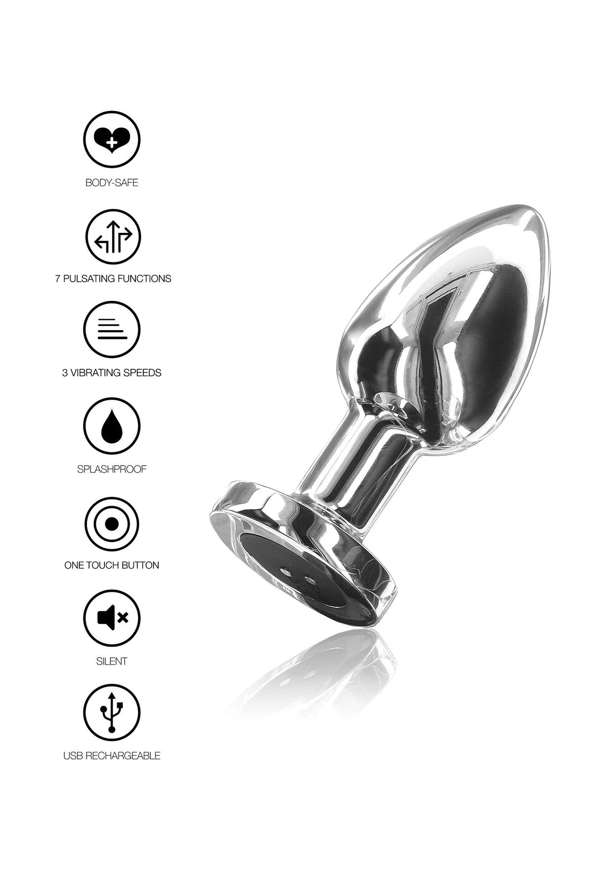 The Glider Vibrating Plug Large SILVER - 4