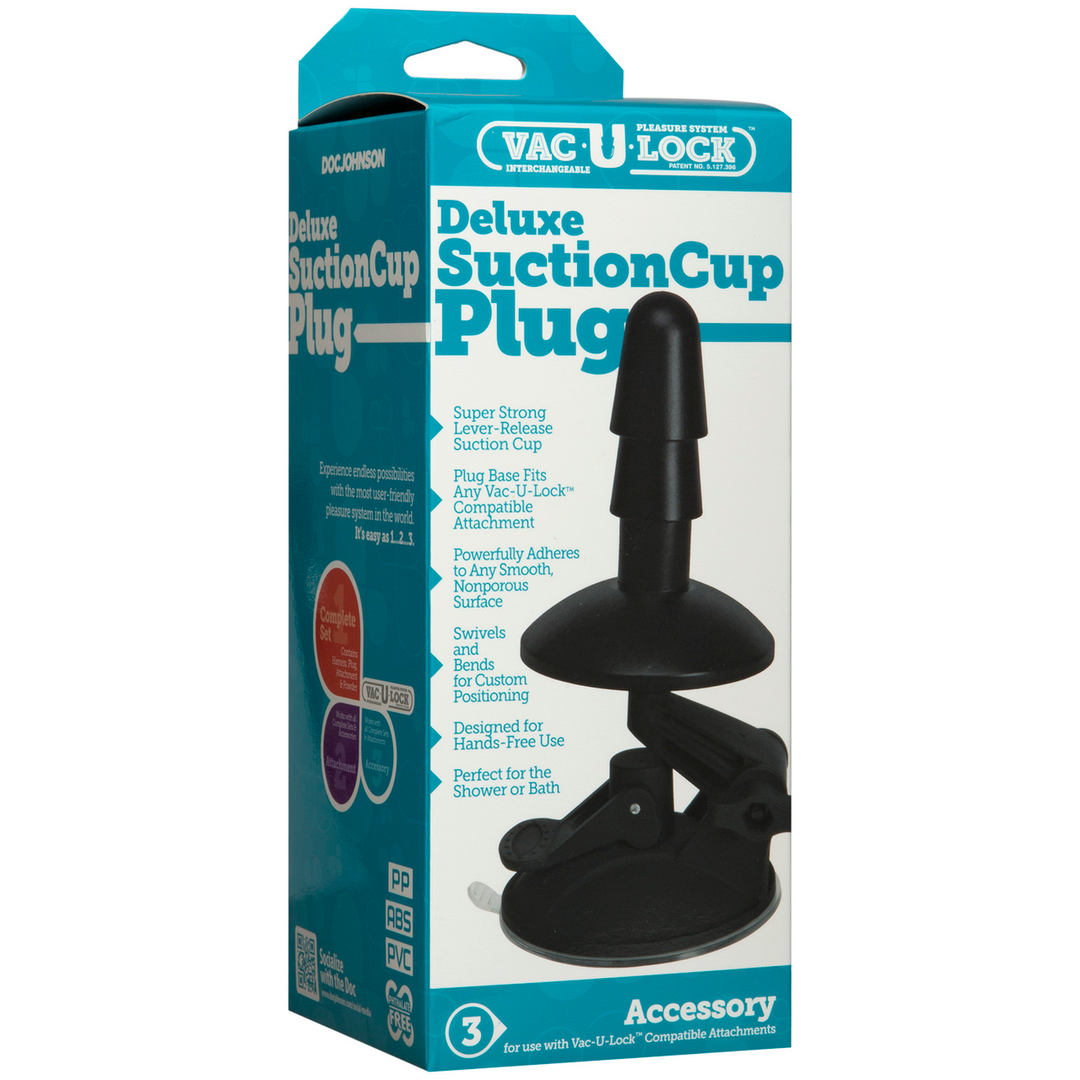 Deluxe Suction Cup Plug Accessory - 2 Stuk Schwarz - 0