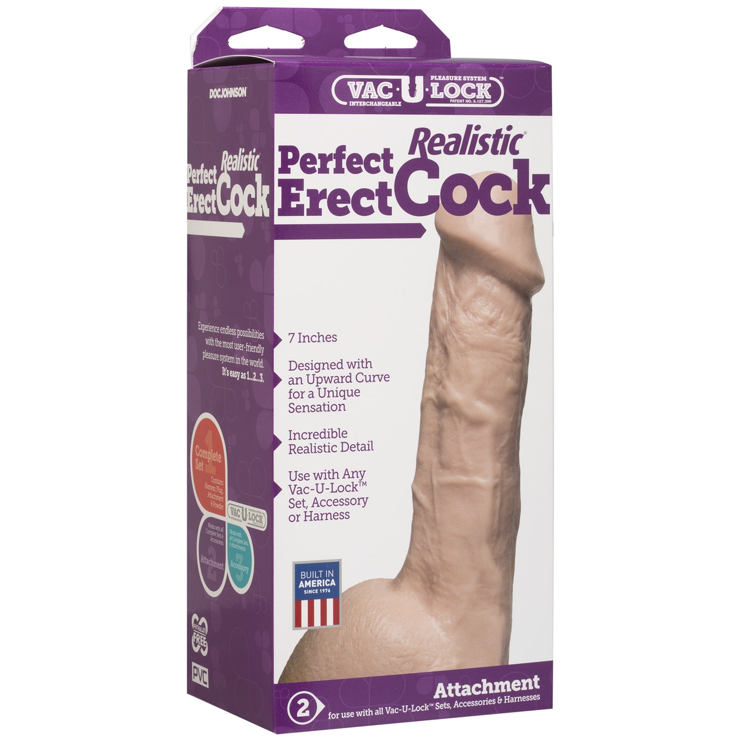 Perfect Erect Realistic Cock Fleischfarben - 0