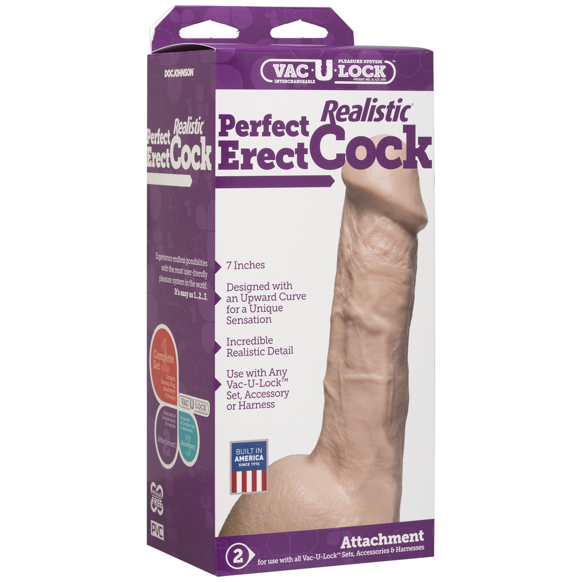 Perfect Erect Realistic Cock Fleischfarben - 0