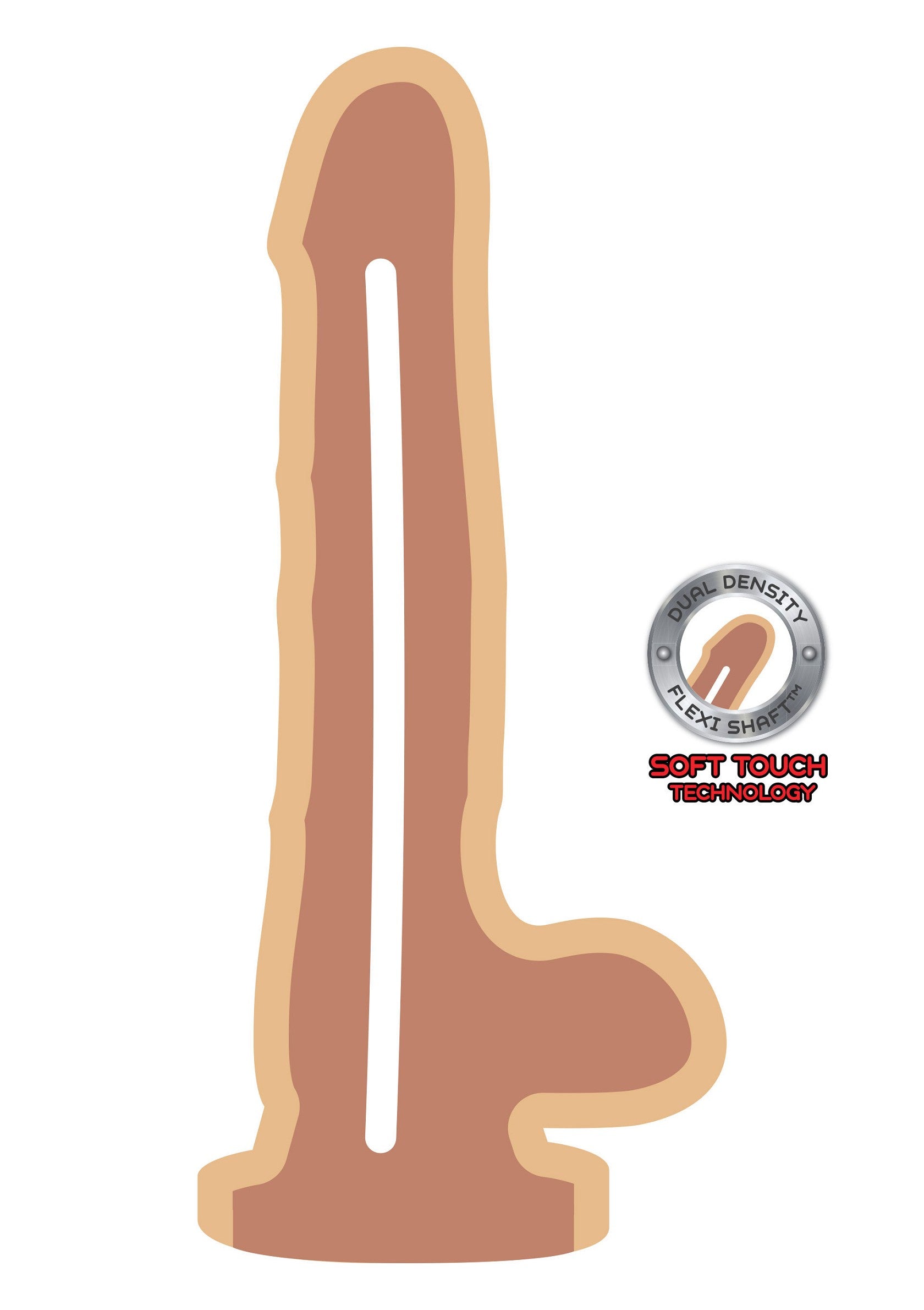 ToyJoy Get Real Dual Density 20 cm Dildo SKIN - 0
