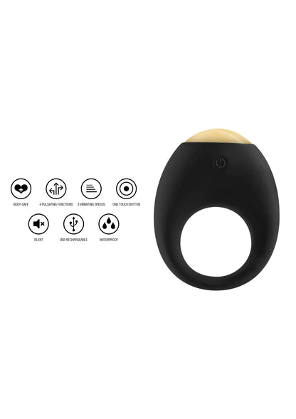 ToyJoy Luz Eclipse Vibrating Cock Ring BLACK - 2