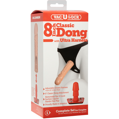 Klassieke dildo met Ultra harnas - 20 cm - Vanille Fleischfarben - 1