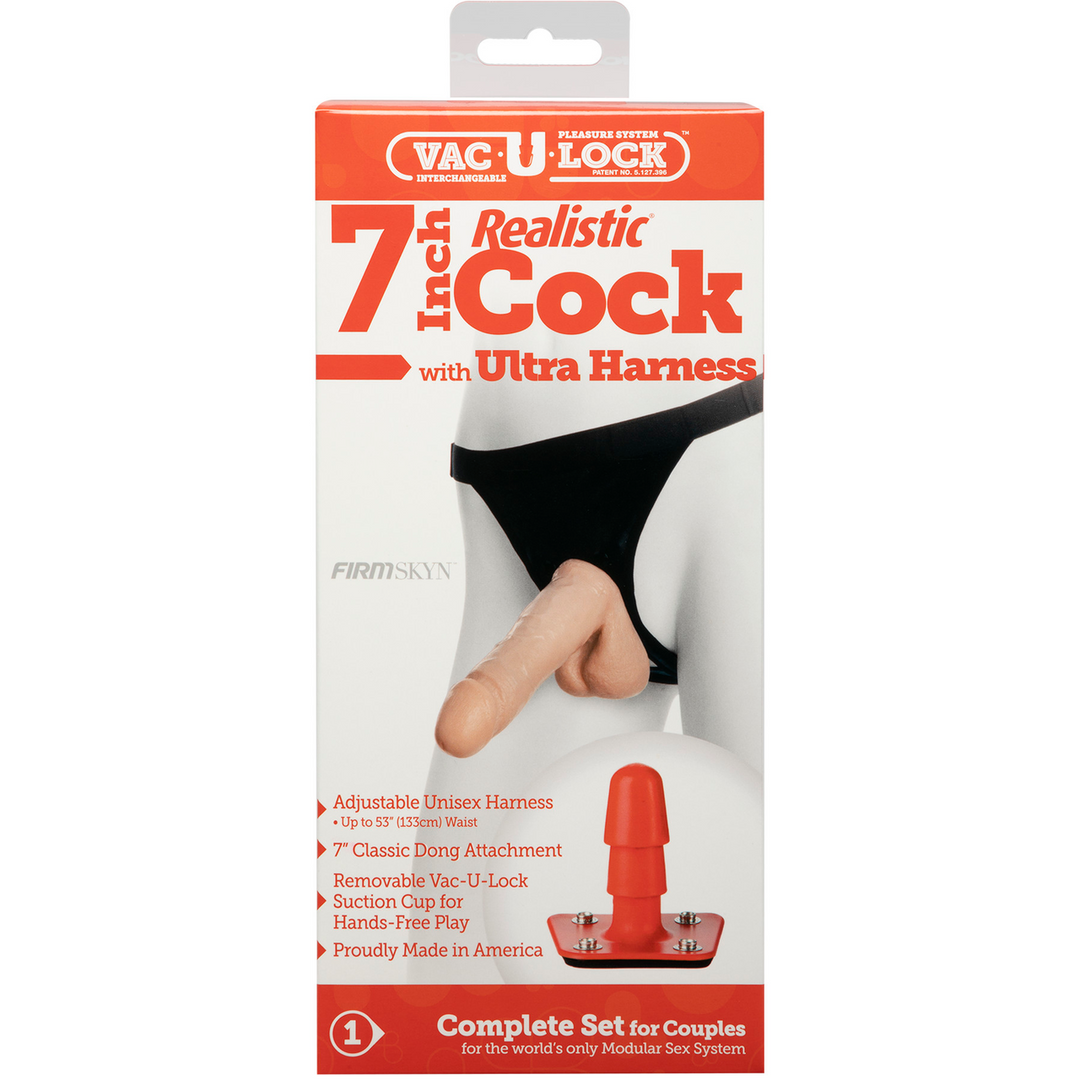 Realistische Dildo met Ultra Harnas - 7 / 18 cm - Vanille Fleischfarben - 0