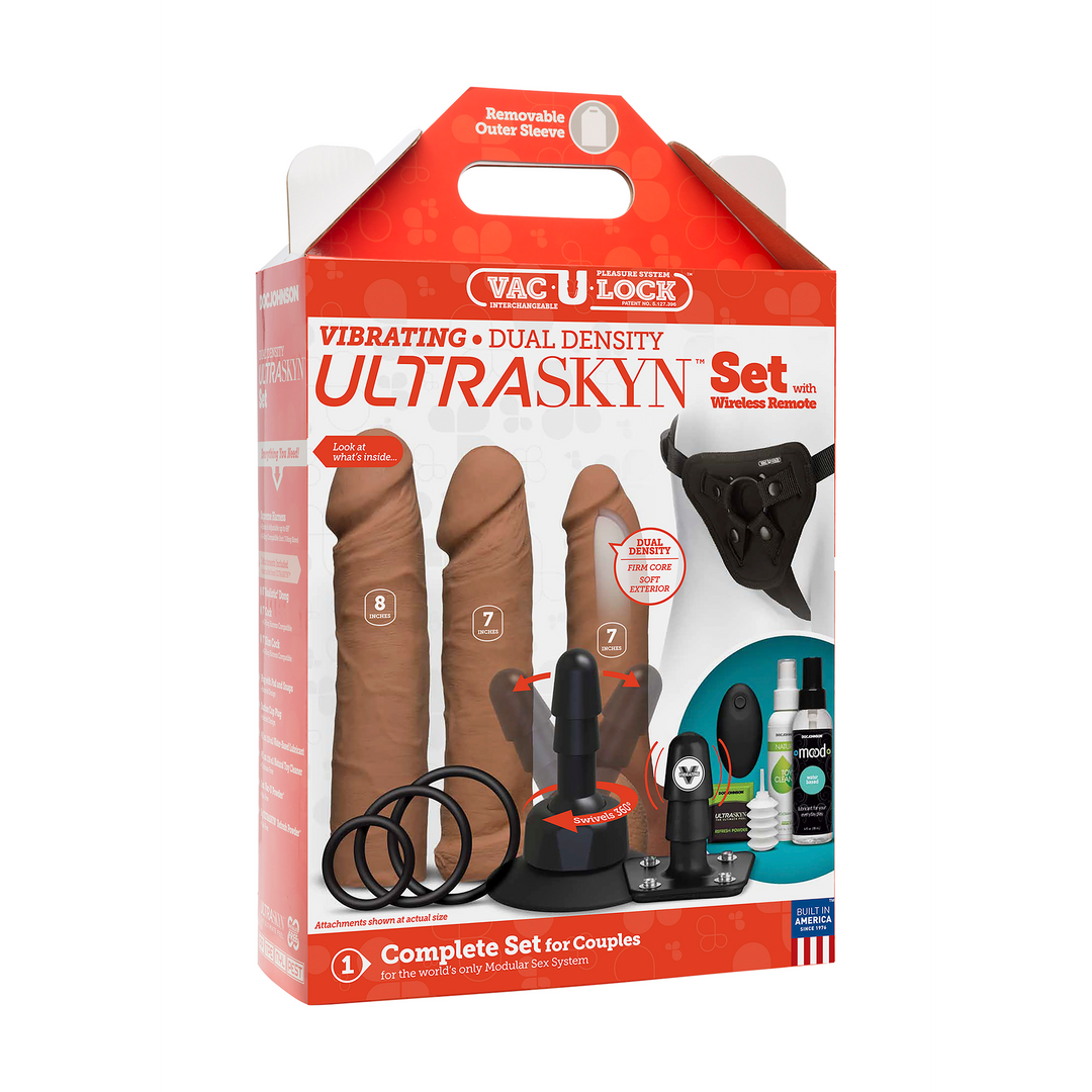 Vibrerende Dual Density ULTRASKYN Toys Set + Afstandsbediening Braun - 3