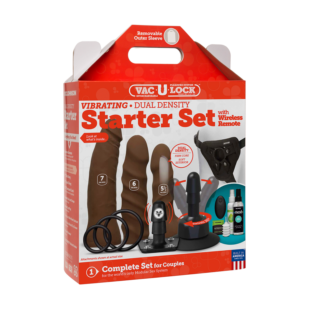 Vibrerende Dual Density ULTRASKYN Speelgoed Set + Afstandsbediening Braun - 0