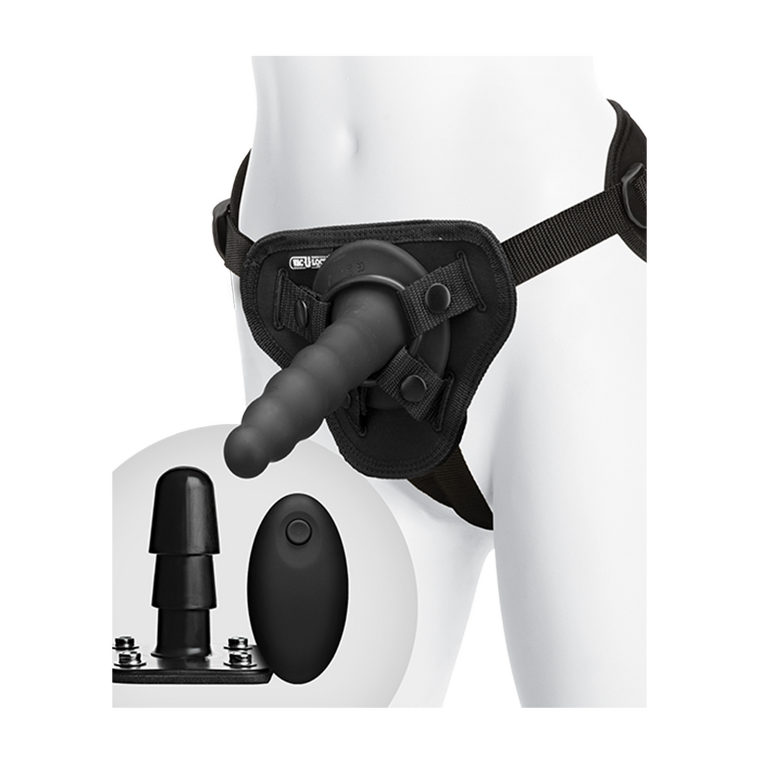 Geribbelde Vibrerende Plezier Set met Afstandsbediening Schwarz - 1