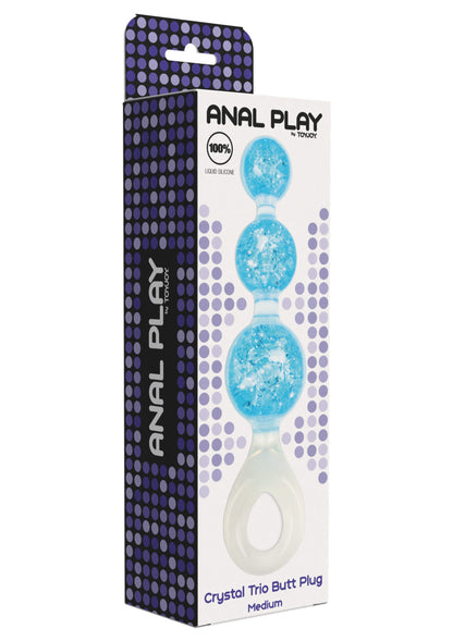 Crystal Trio Butt Plug Medium BLUE - 2