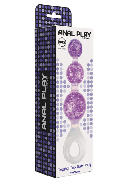 Crystal Trio Butt Plug Medium PURPLE - 2