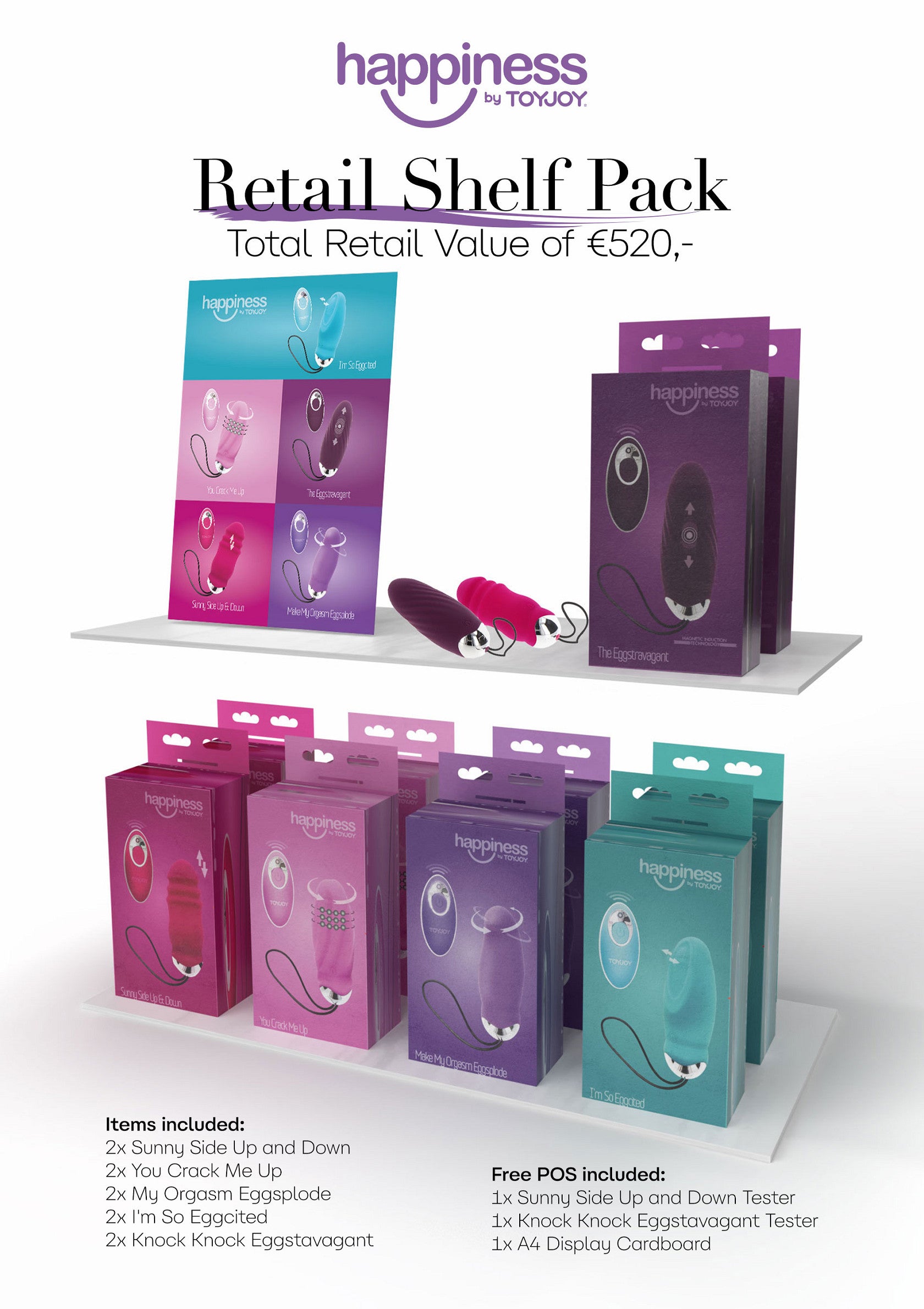 ToyJoy Happiness Retail Shelf Pack MULTICOLOR - 0