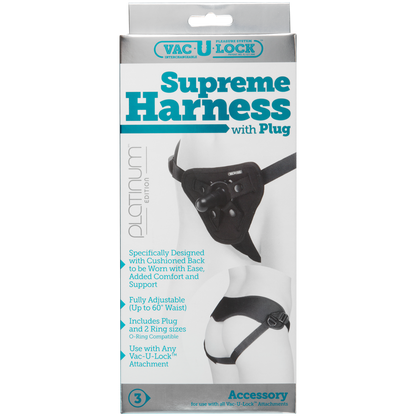 Platina Supreme Harness met Plug Schwarz - 5