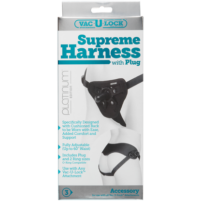 Platina Supreme Harness met Plug Schwarz - 3