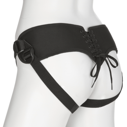 Platina Corset Harness met Plug Schwarz - 1