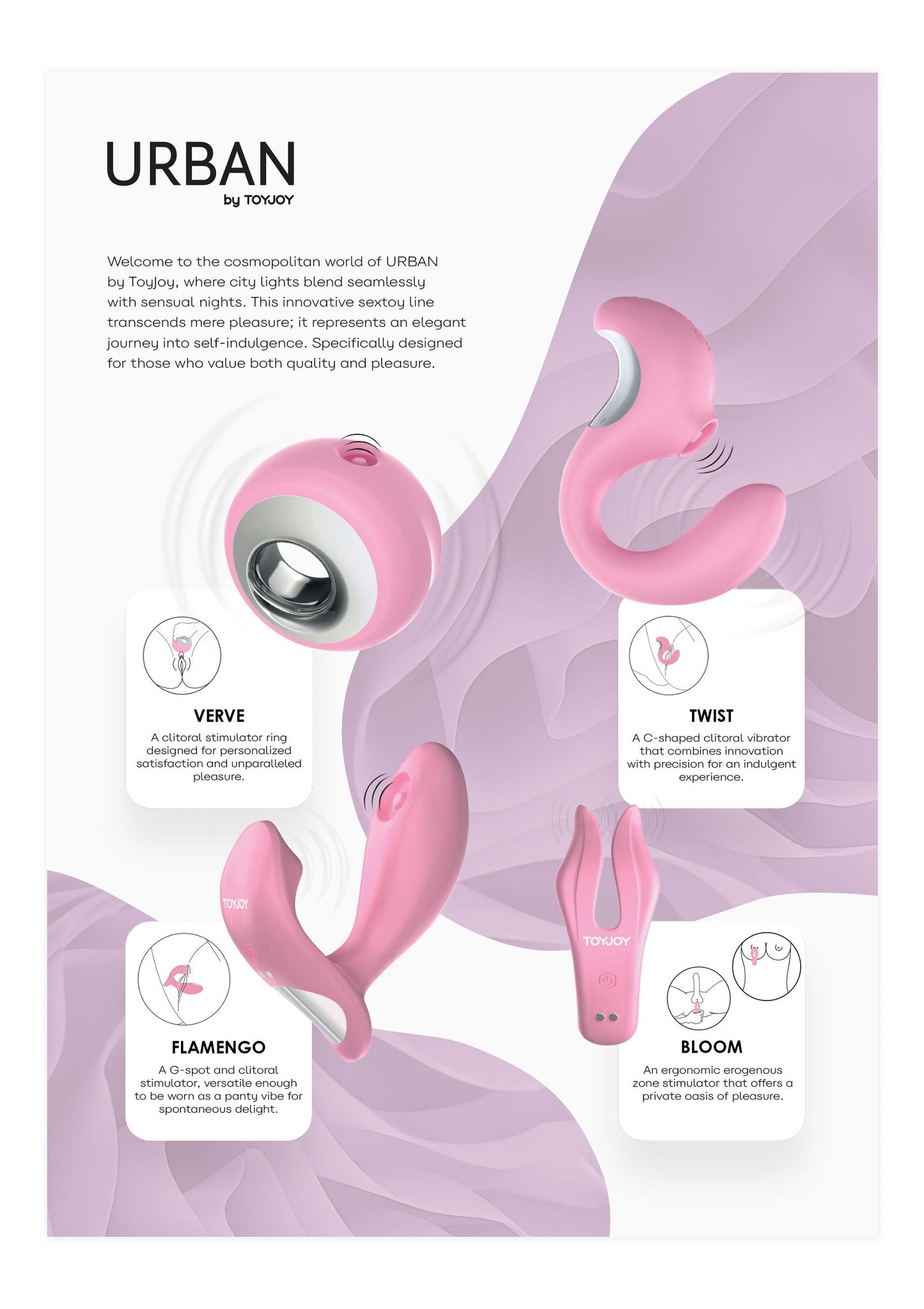 ToyJoy Urban Female Retail Shelf Pack PINK - 5