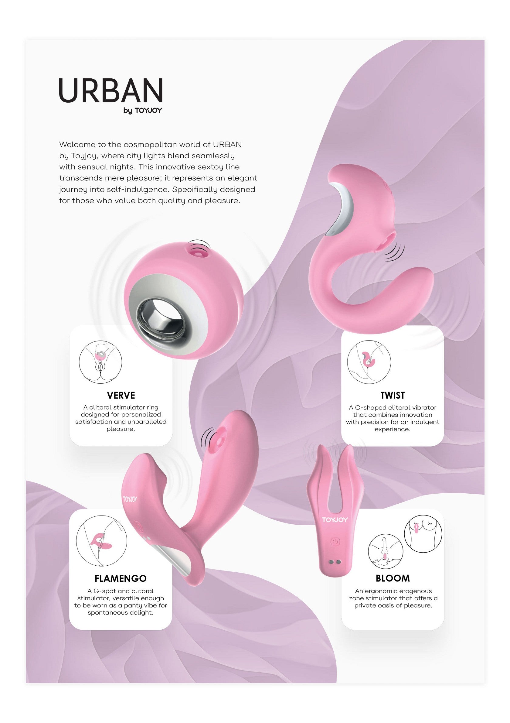 ToyJoy Urban Female Retail Shelf Pack PINK - 5