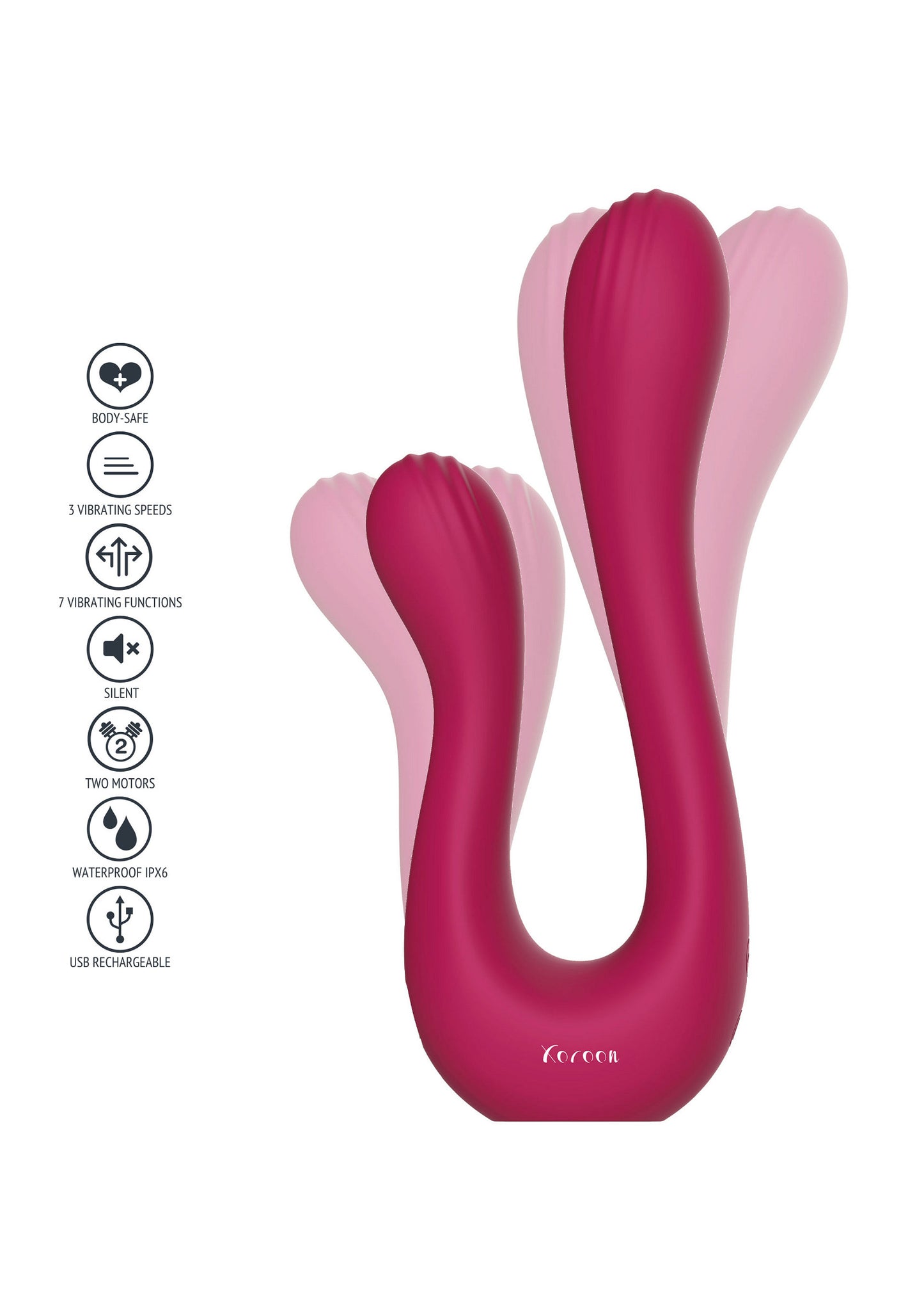 Xocoon Sync Sensation Vibrator Retail Shelf Pack FUCHSIA - 2
